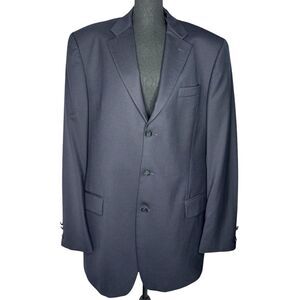 Joseph Abboud Men's Navy Wool Suit Jacket 44X - Made in USA, 3-Button, 100% Wool